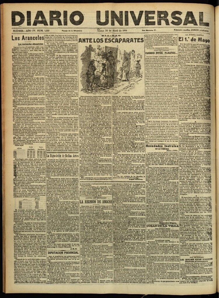 Miniatura de Diario Universal del 30 de abril de 1906, edición de tarde