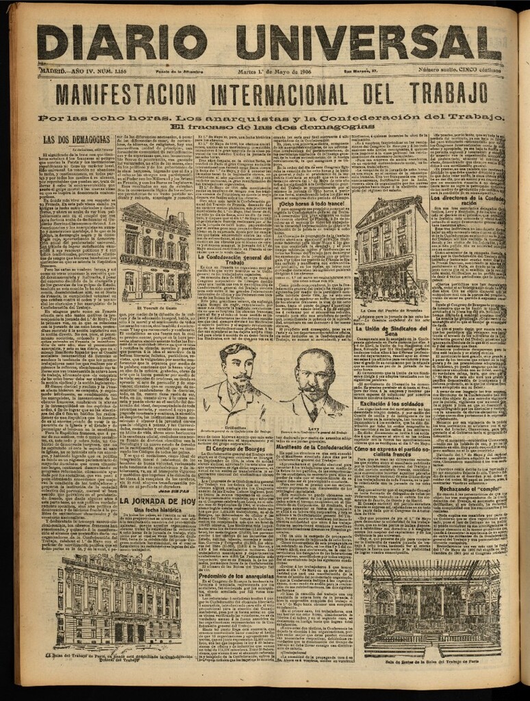Miniatura de Diario Universal del 1 de mayo de 1906, edición de noche