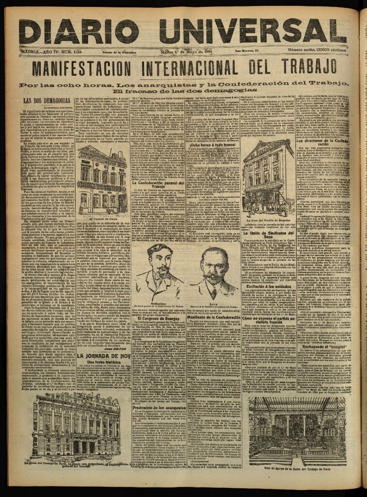 Miniatura de Diario Universal del 1 de mayo de 1906, edición de tarde
