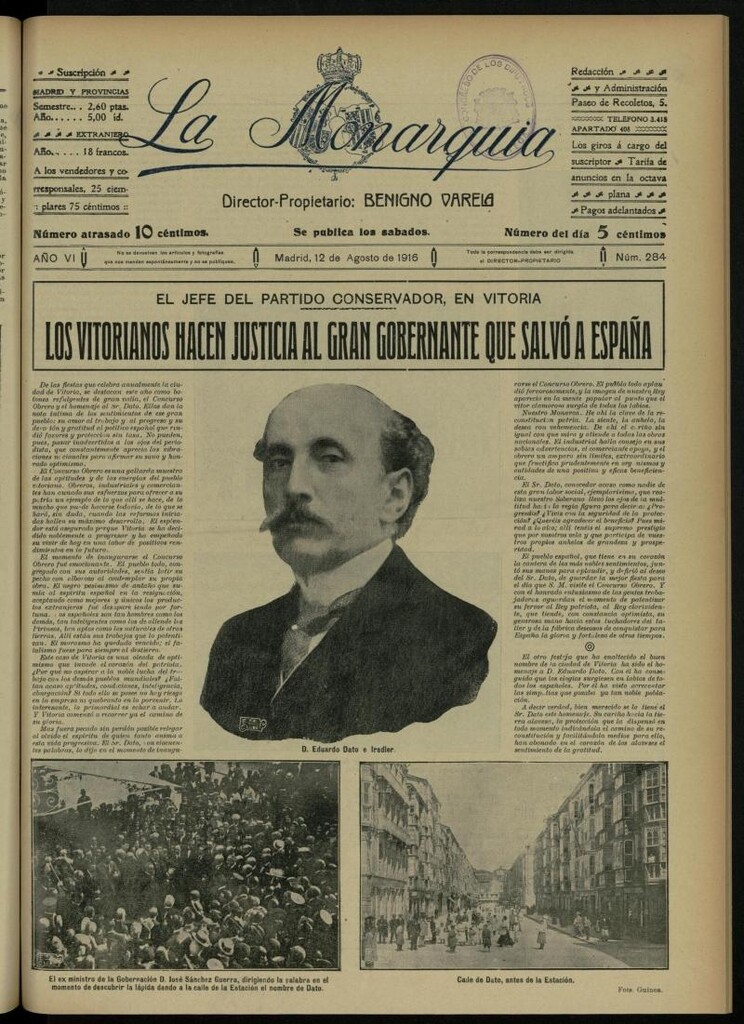 Miniatura de La Monarquía del 12 de agosto de 1916, nº 284