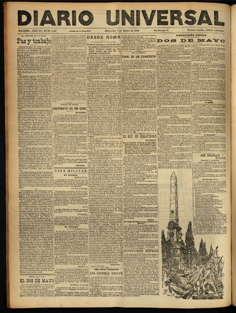 Miniatura de Diario Universal del 2 de mayo de 1906, edición de noche