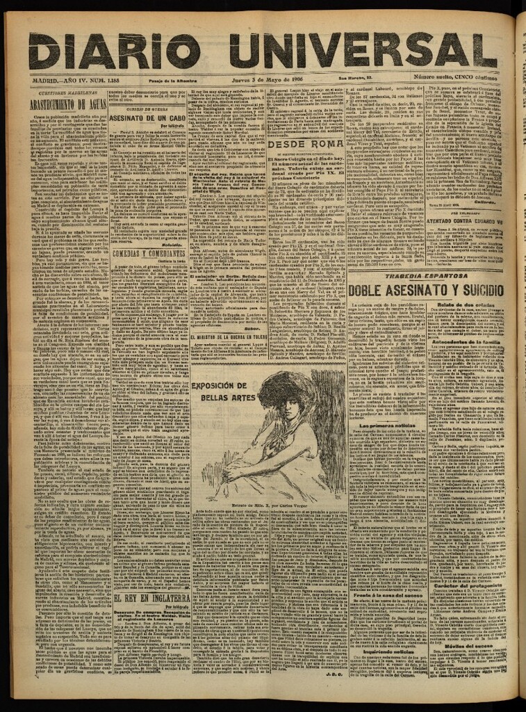 Miniatura de Diario Universal del 3 de mayo de 1906, edición de tarde
