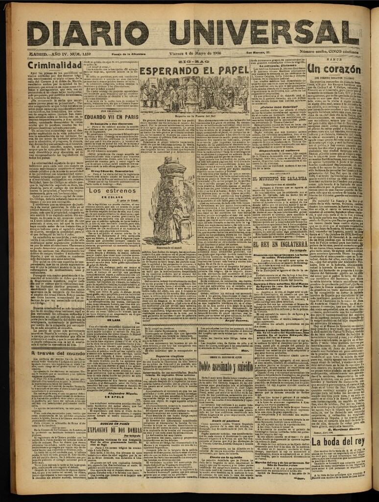 Miniatura de Diario Universal del 4 de mayo de 1906, edición de noche