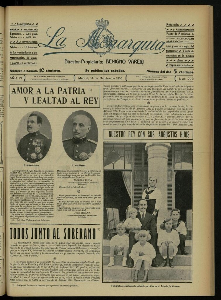 Miniatura de La Monarquía del 14 de octubre de 1916, nº 293
