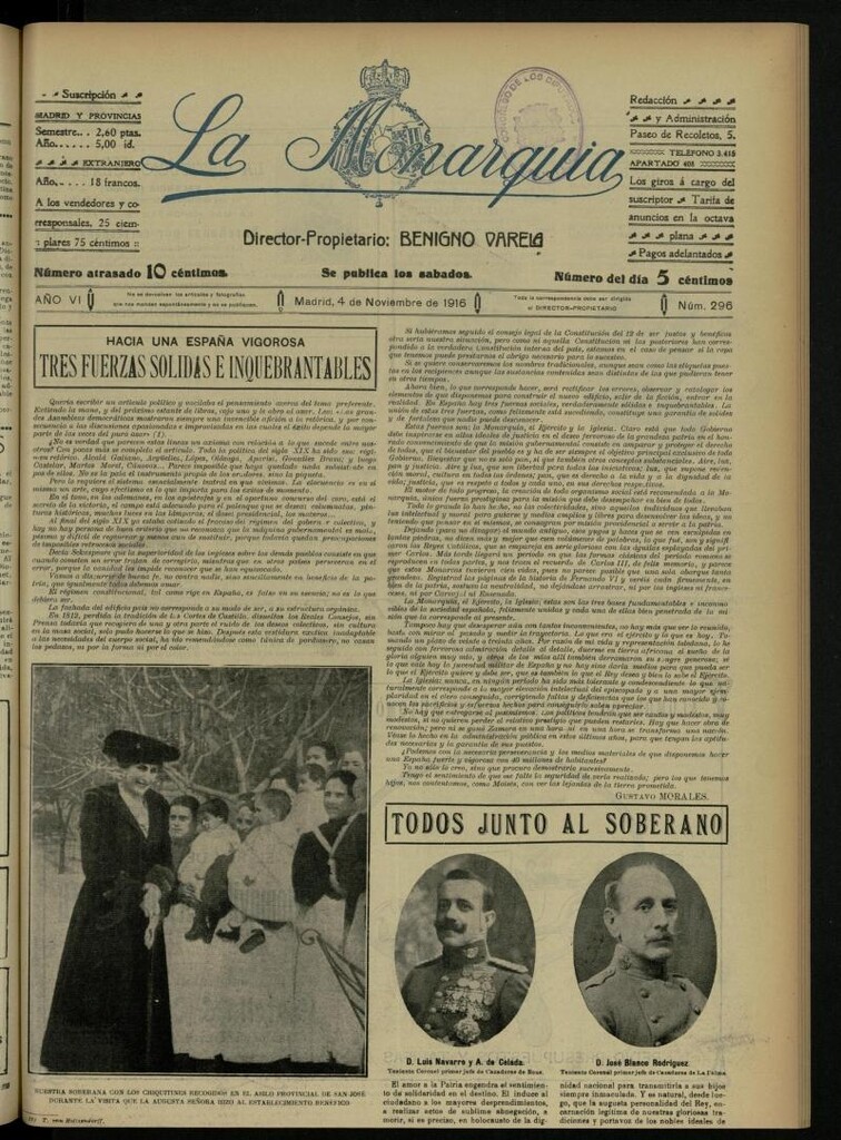 Miniatura de La Monarquía del 4 de noviembre de 1916, nº 296