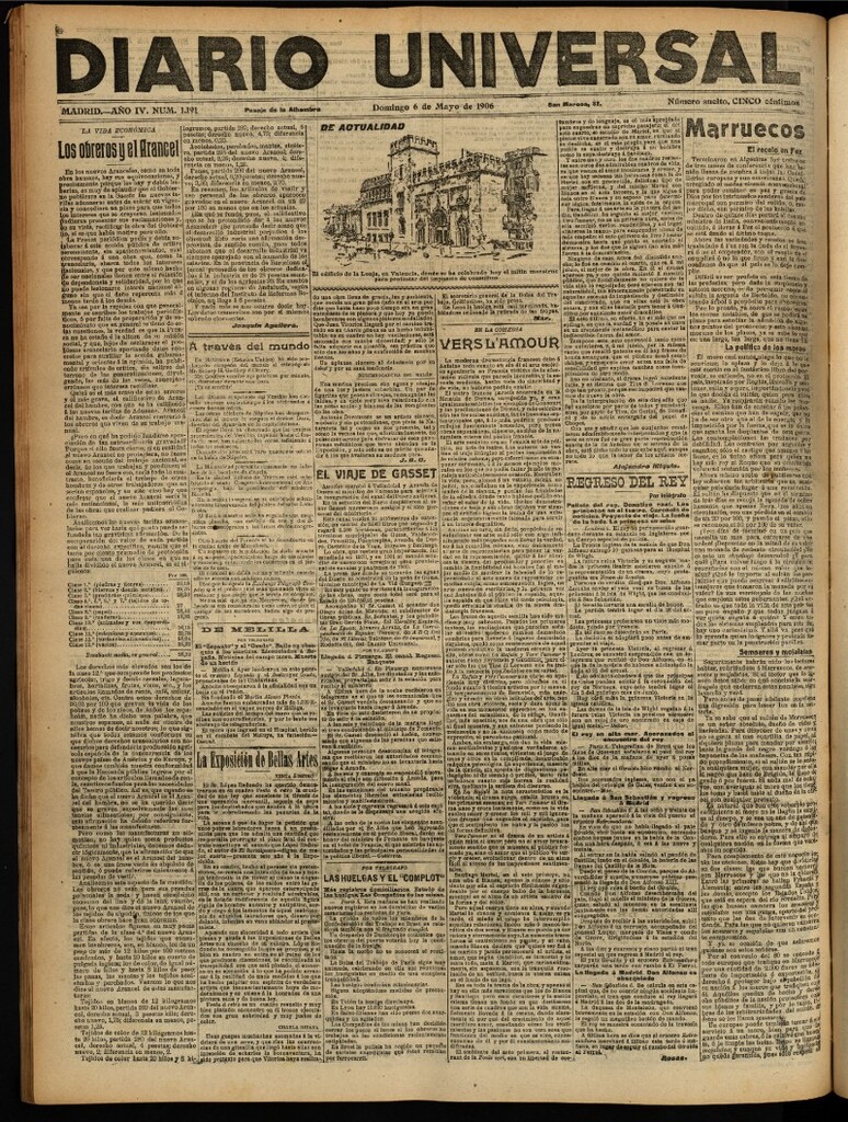 Miniatura de Diario Universal del 6 de mayo de 1906, edición de noche