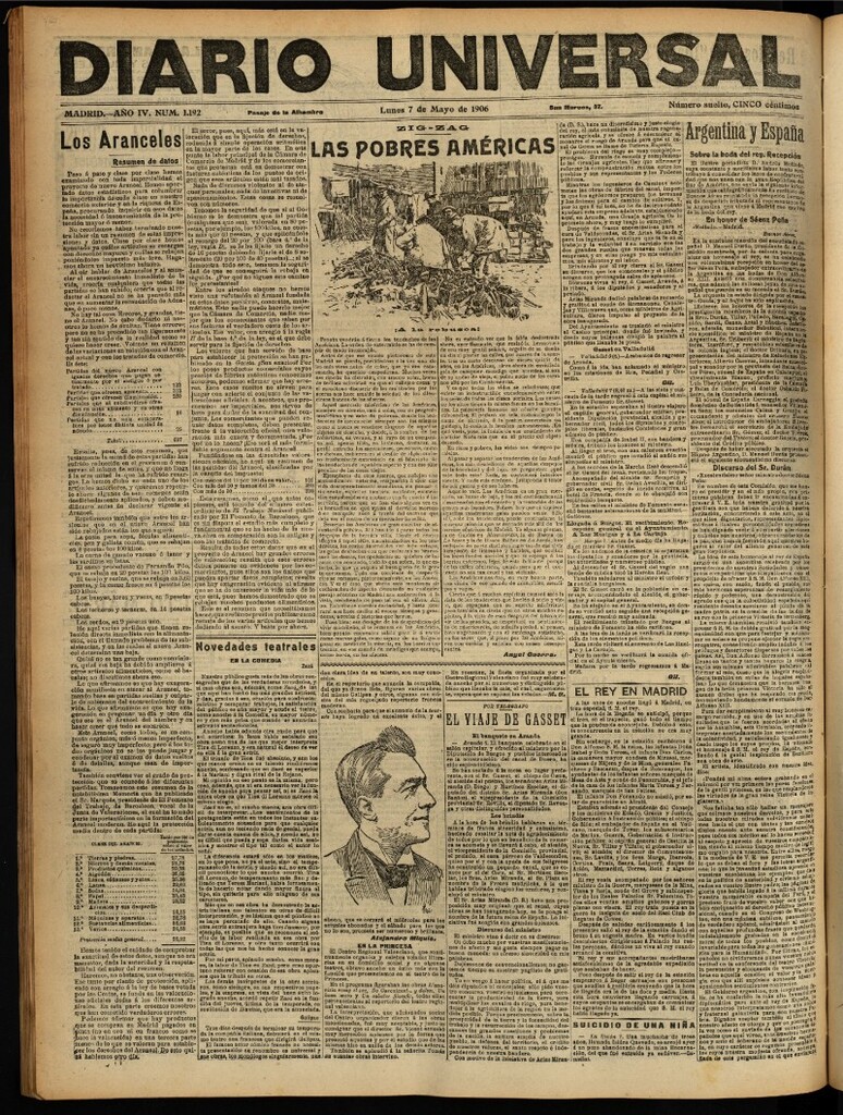 Miniatura de Diario Universal del 7 de mayo de 1906, edición de noche