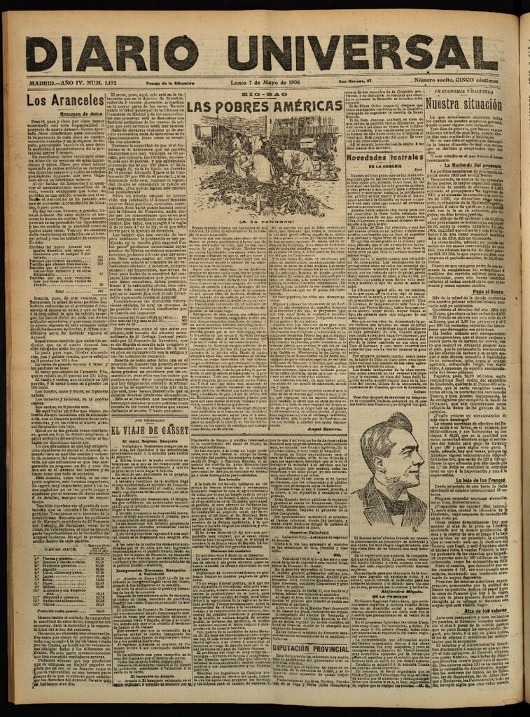 Miniatura de Diario Universal del 7 de mayo de 1906, edición de tarde