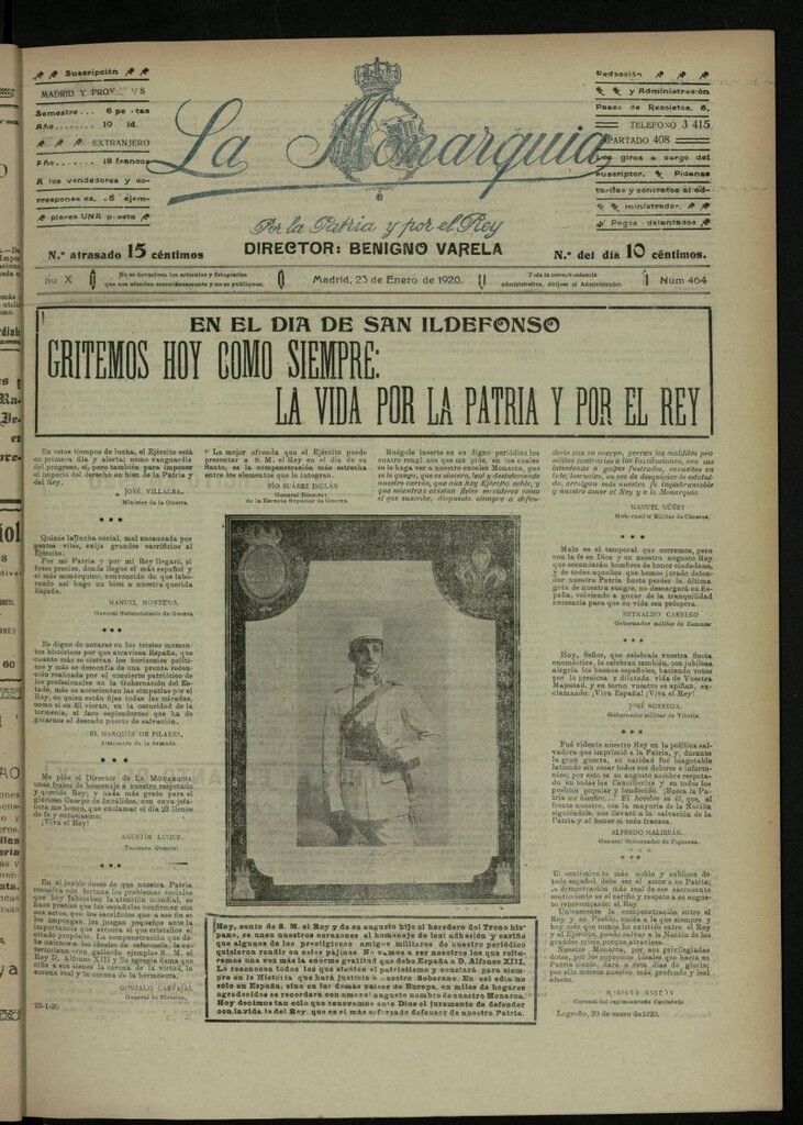 Miniatura de La Monarquía del 23 de enero de 1920, nº 464
