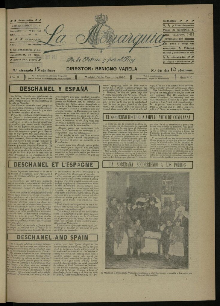 Miniatura de La Monarquía del 31 de enero de 1920, nº 465