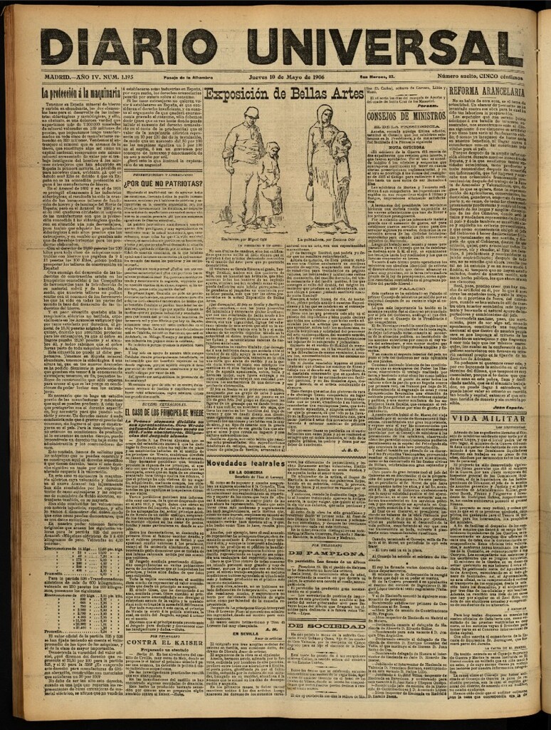 Miniatura de Diario Universal del 10 de mayo de 1906, edición de noche