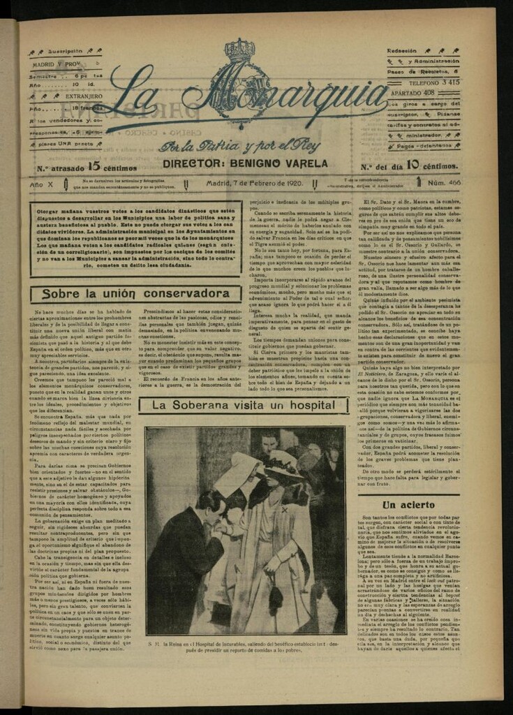 Miniatura de La Monarquía del 7 de febrero de 1920, nº 466