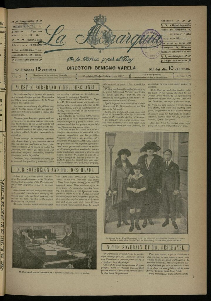 Miniatura de La Monarquía del 28 de febrero de 1920, nº 469