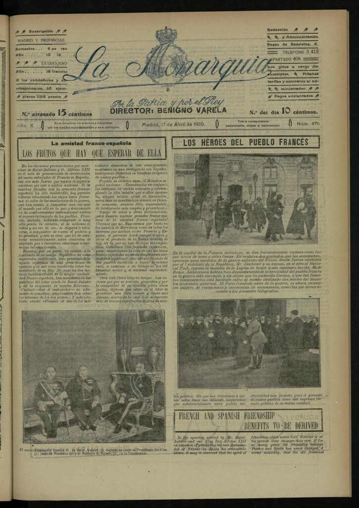 Miniatura de La Monarquía del 17 de abril de 1920, nº 476