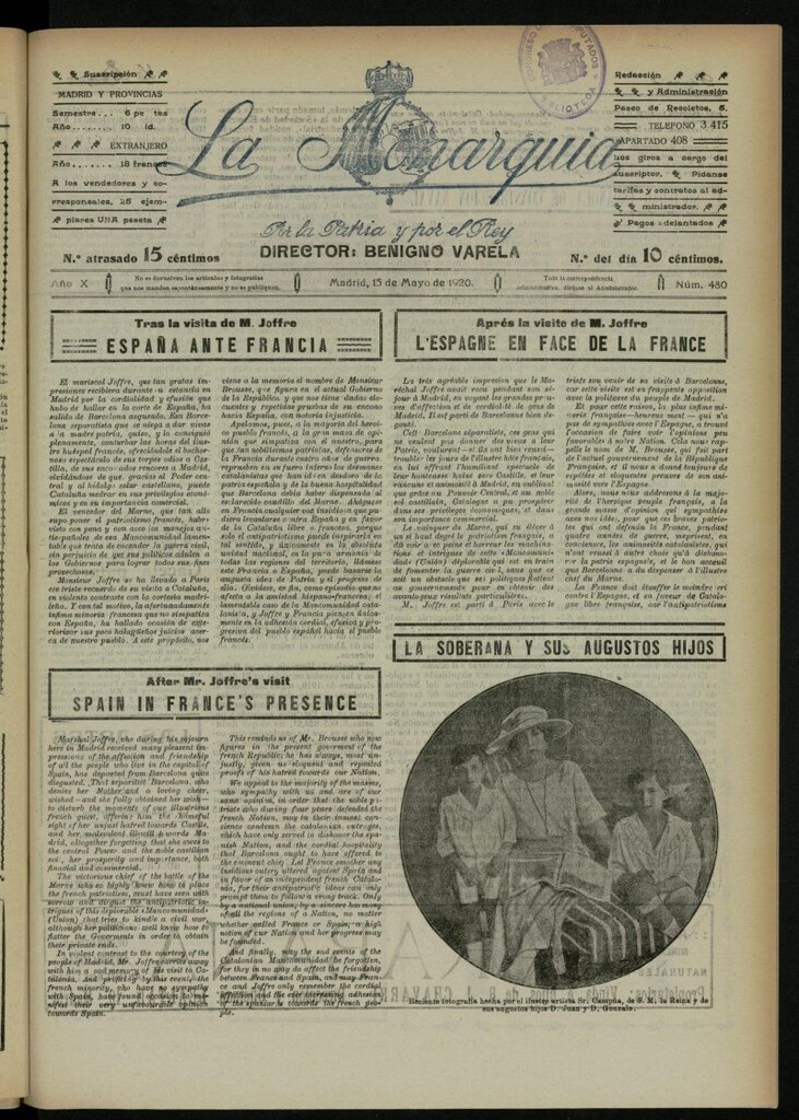 Miniatura de La Monarquía del 15 de mayo de 1920, nº 480