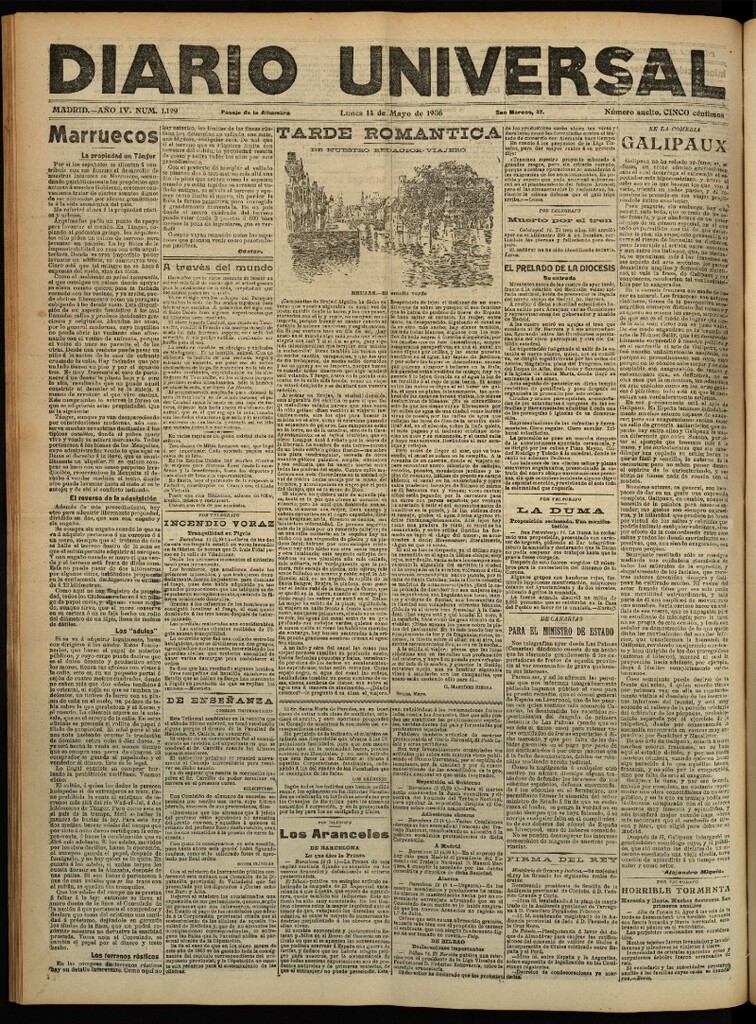 Miniatura de Diario Universal del 14 de mayo de 1906, edición de tarde