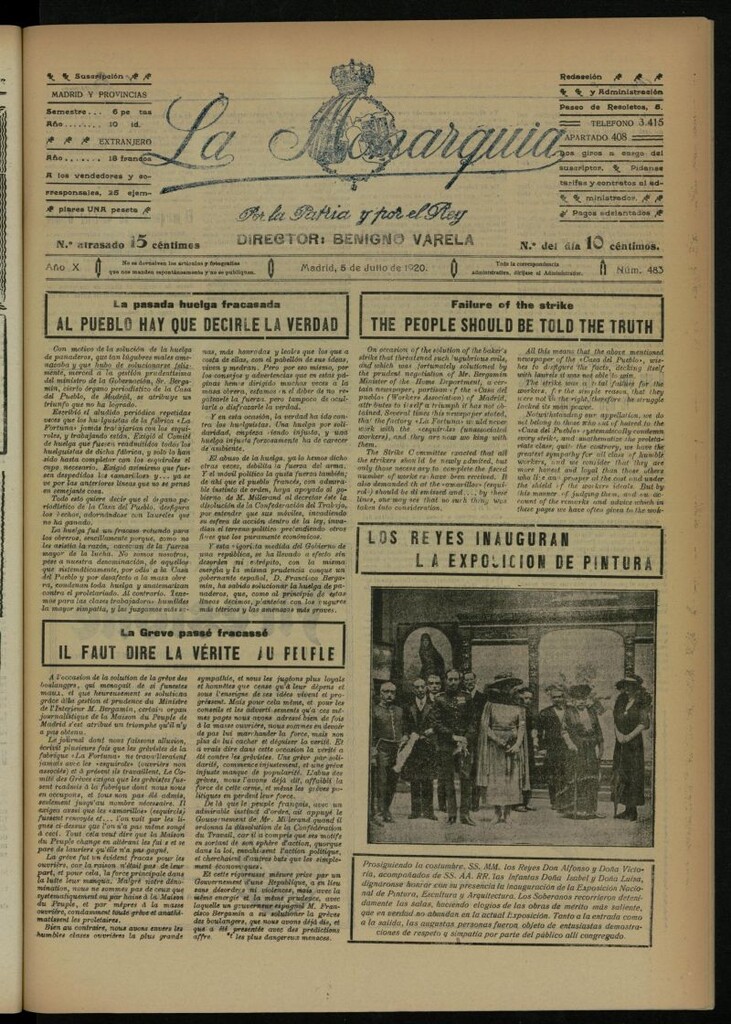 Miniatura de La Monarquía del 5 de junio de 1920, nº 483