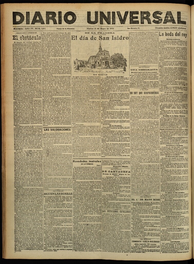 Miniatura de Diario Universal del 15 de mayo de 1906, edición de tarde