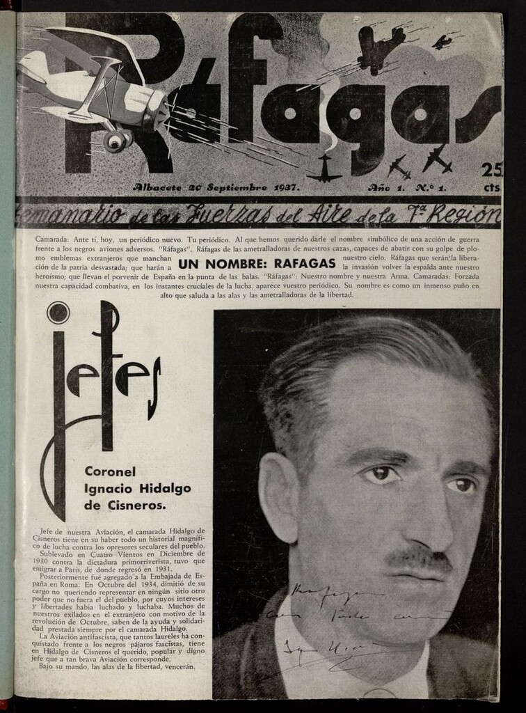 Miniatura de Ráfagas: Semanario de las Fuerzas del Aire de La 7ª Región (1937)