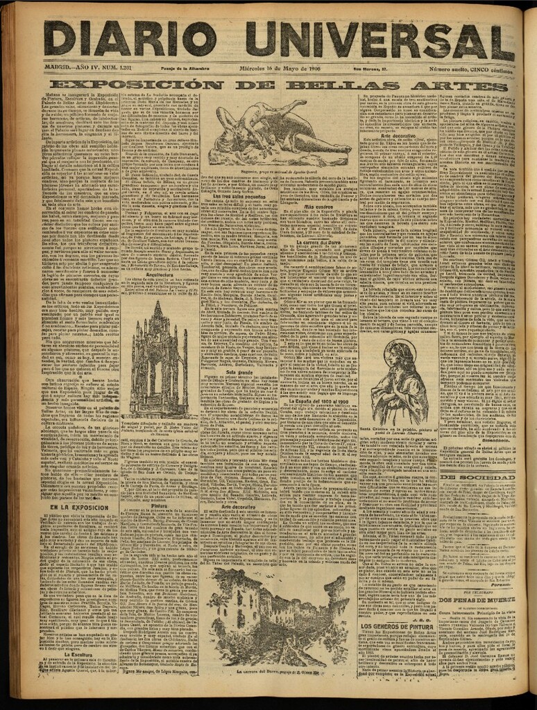 Miniatura de Diario Universal del 16 de mayo de 1906, edición de noche