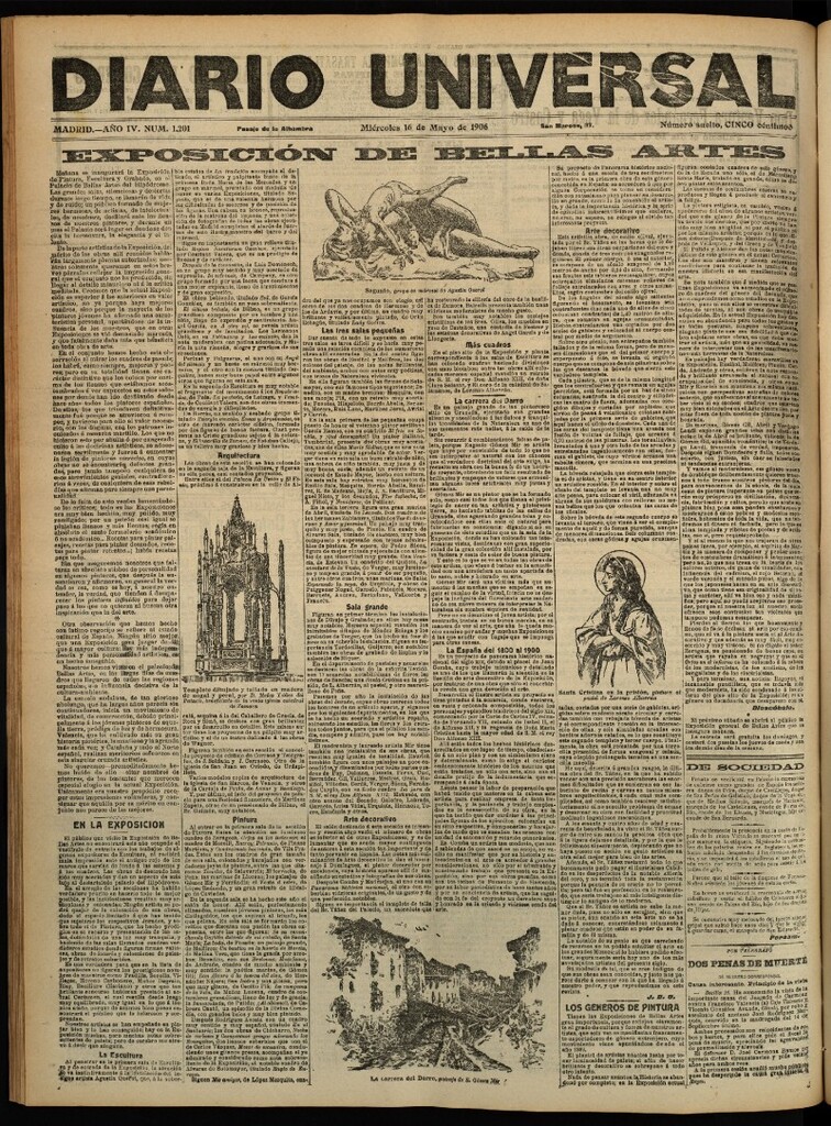 Miniatura de Diario Universal del 16 de mayo de 1906, edición de tarde