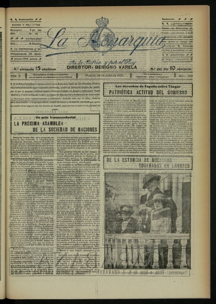 Miniatura de La Monarquía del 24 de julio de 1920, nº 490