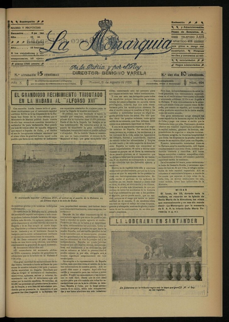 Miniatura de La Monarquía del 21 de agosto de 1920, nº 494