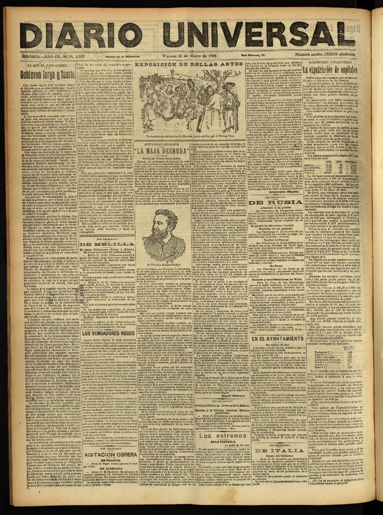 Miniatura de Diario Universal del 18 de mayo de 1906, edición de noche