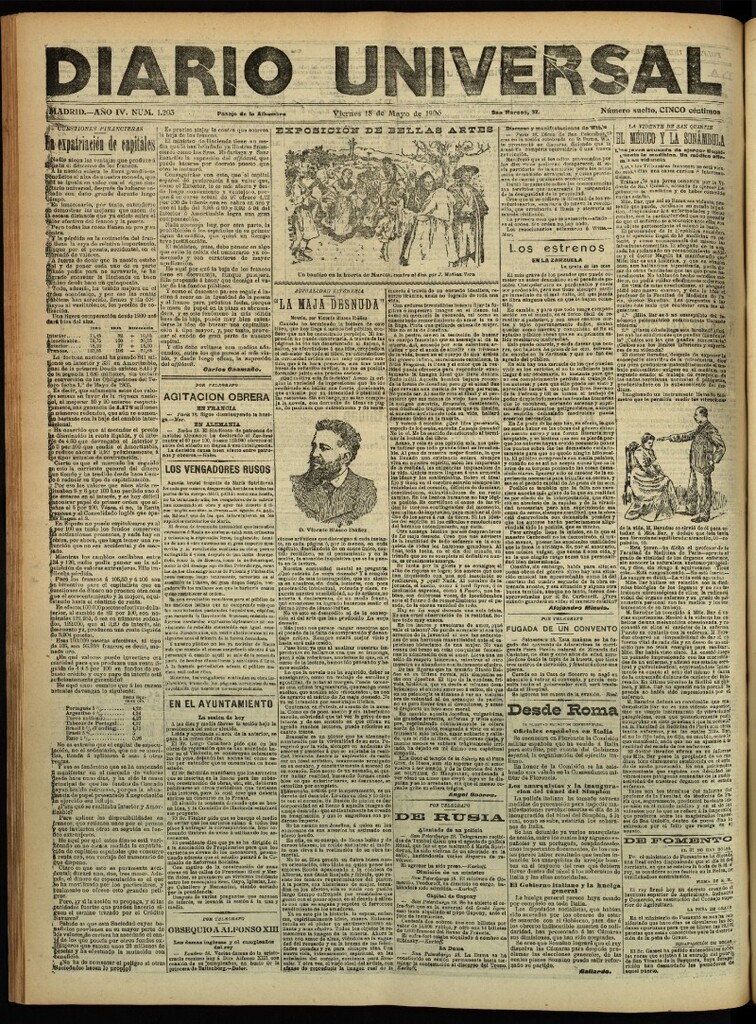 Miniatura de Diario Universal del 18 de mayo de 1906, edición de tarde