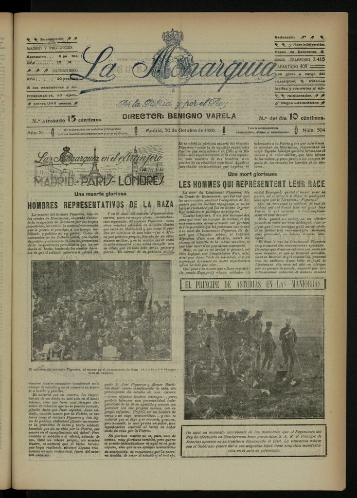 Miniatura de La Monarquía del 30 de octubre de 1920, nº 504