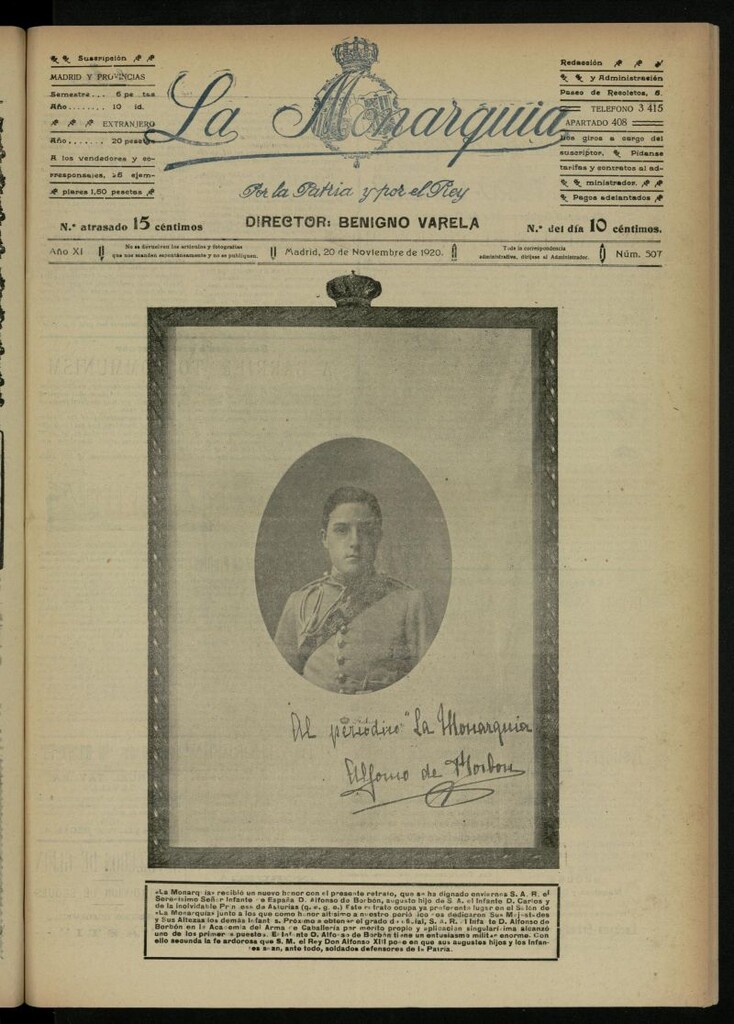 Miniatura de La Monarquía del 20 de noviembre de 1920, nº 507