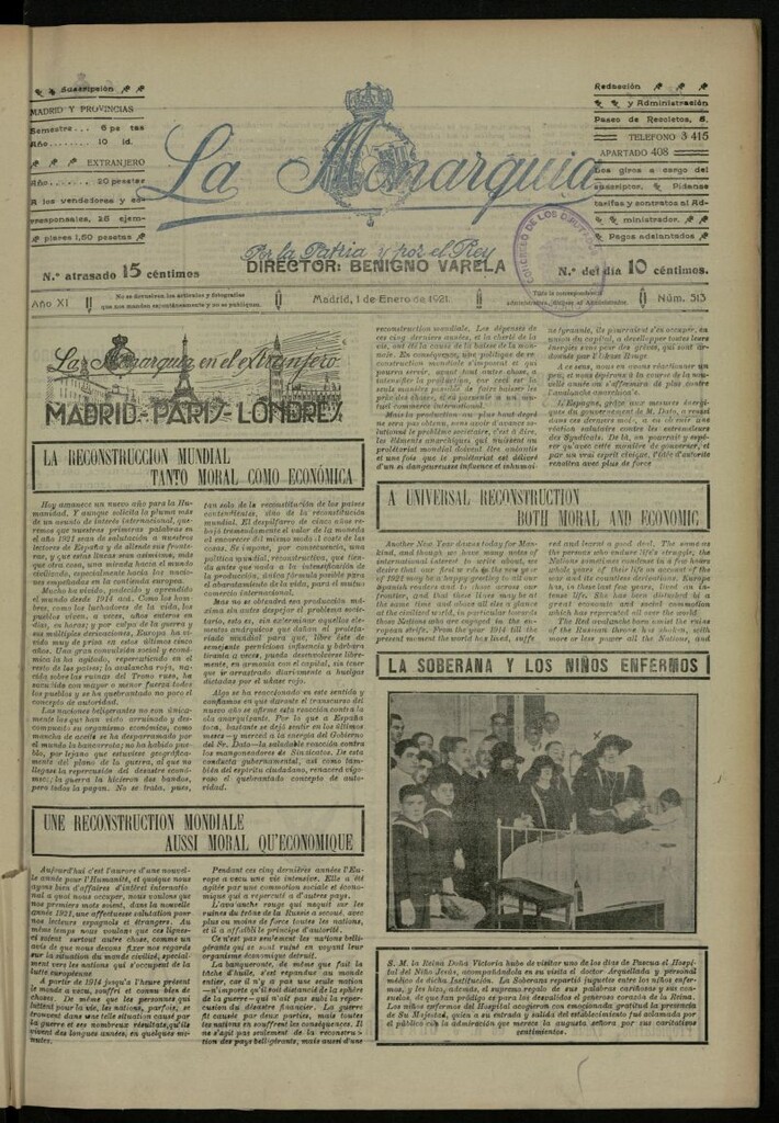 Miniatura de La Monarquía del 1 de enero de 1921, nº 513