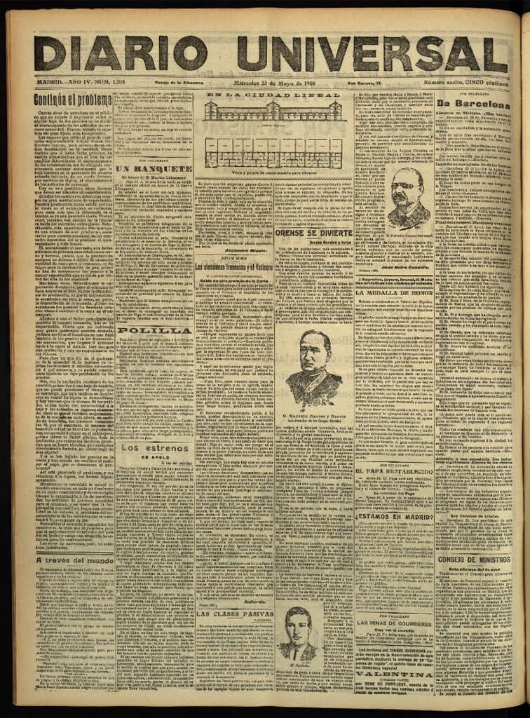 Miniatura de Diario Universal del 23 de mayo de 1906, edición de tarde