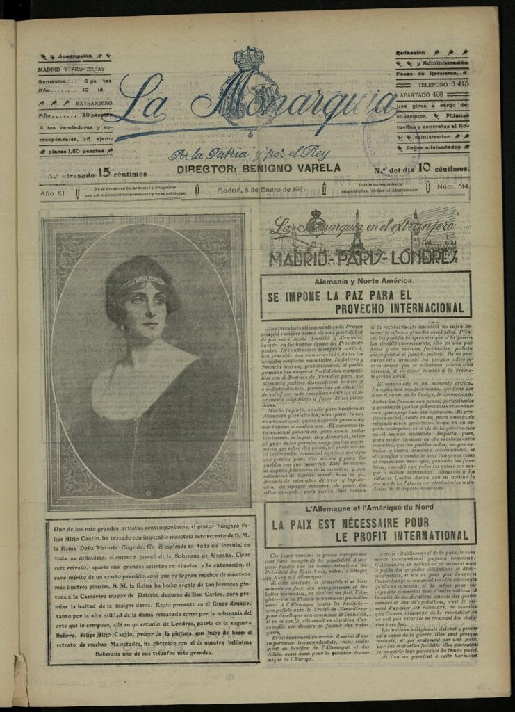 Miniatura de La Monarquía del 8 de enero de 1921, nº 514