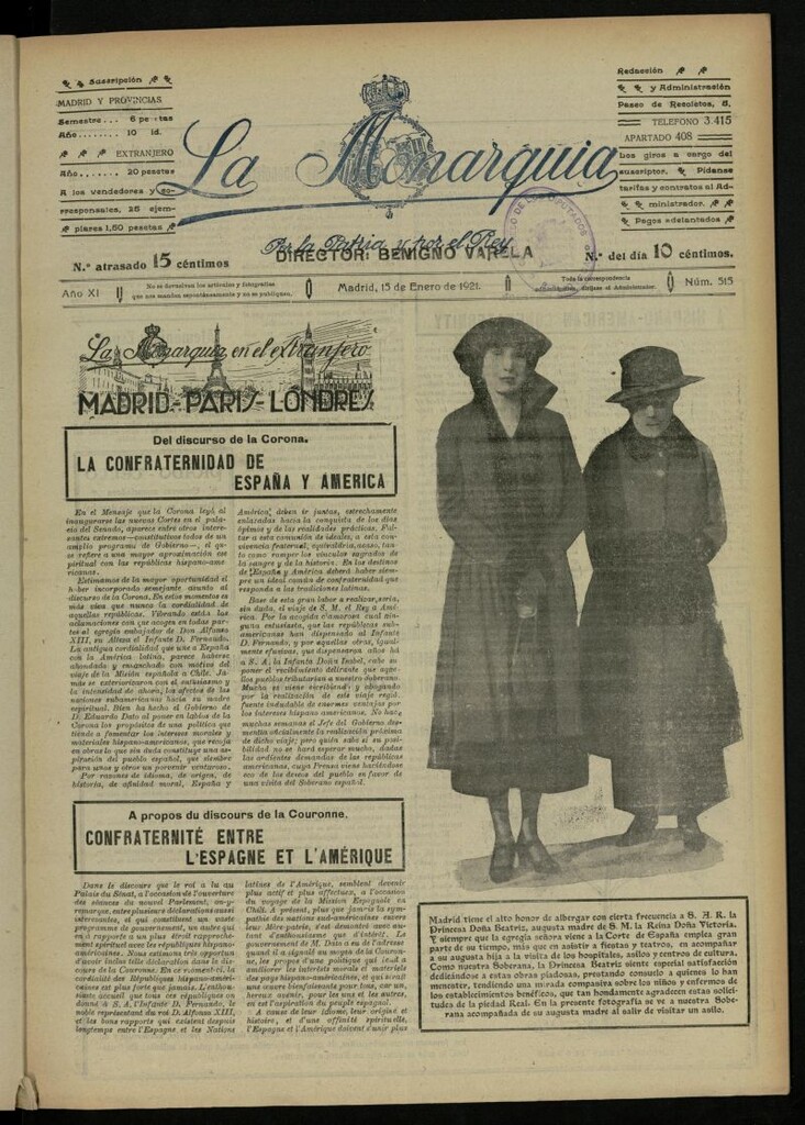 Miniatura de La Monarquía del 15 de enero de 1921, nº 515