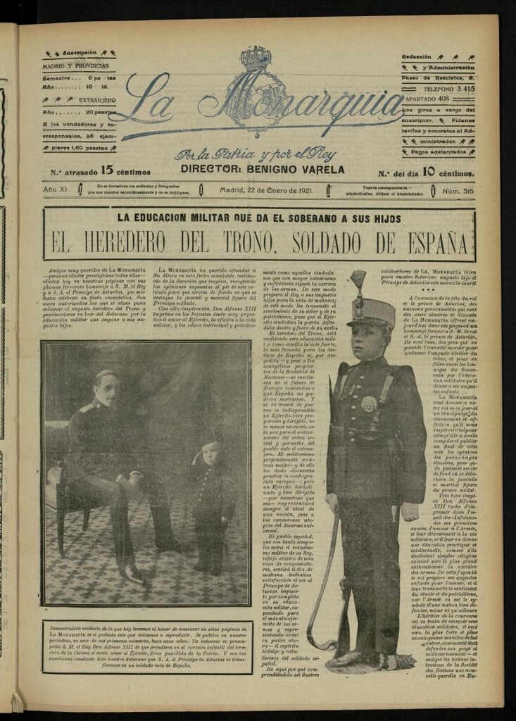 Miniatura de La Monarquía del 22 de enero de 1921, nº 516