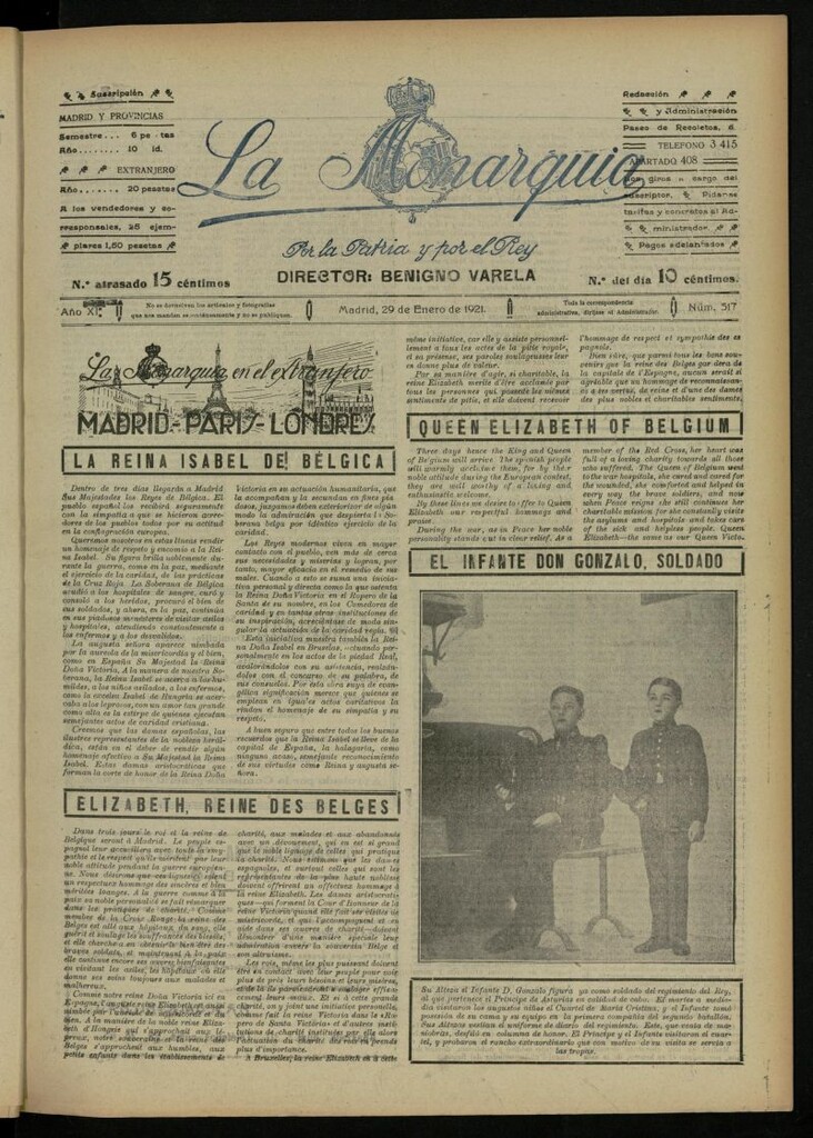 Miniatura de La Monarquía del 29 de enero de 1921, nº 517