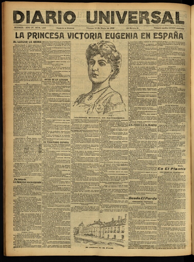 Miniatura de Diario Universal del 25 de mayo de 1906, edición de noche