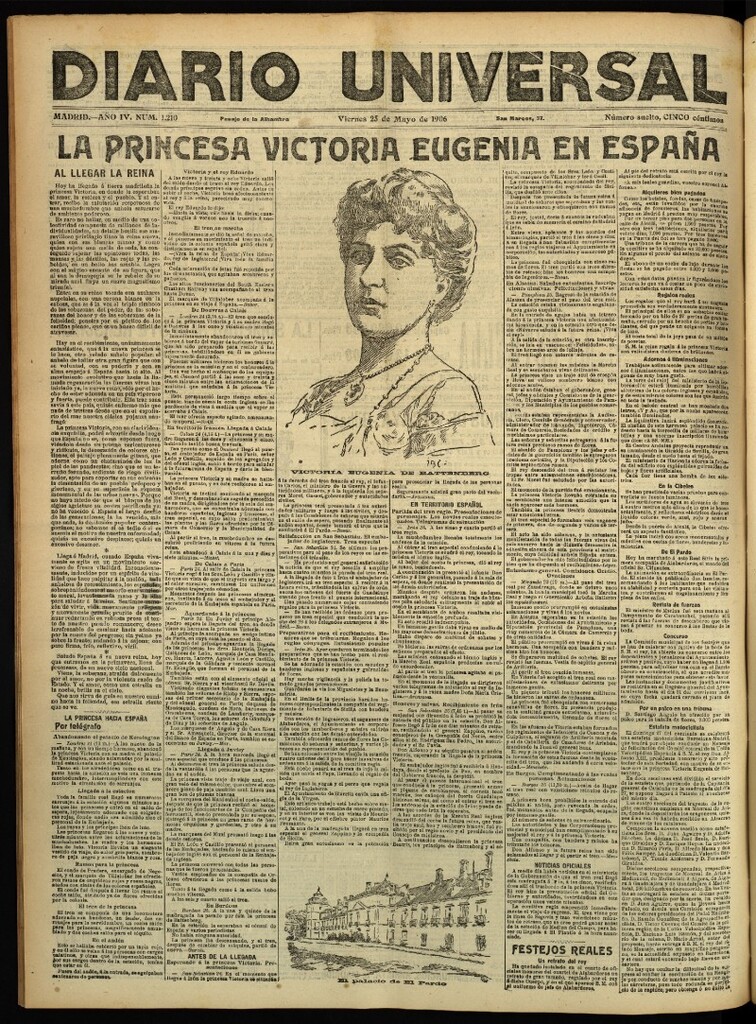 Miniatura de Diario Universal del 25 de mayo de 1906, edición de tarde