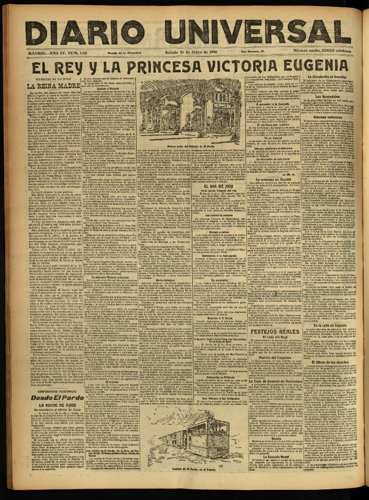 Miniatura de Diario Universal del 26 de mayo de 1906, edición de noche
