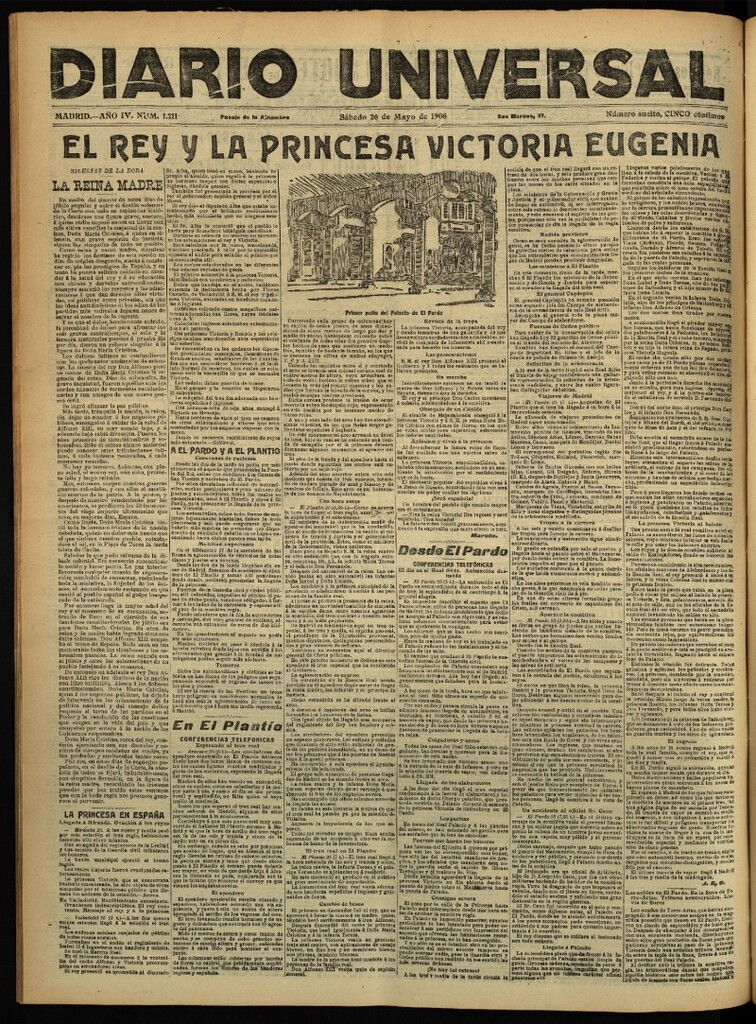 Miniatura de Diario Universal del 26 de mayo de 1906, edición de tarde
