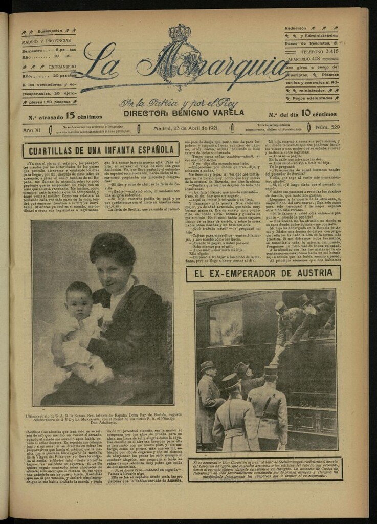 Miniatura de La Monarquía del 23 de abril de 1921, nº 529