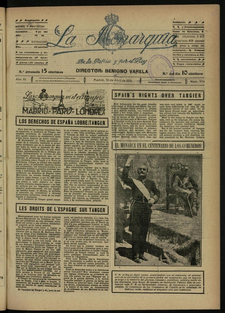 Miniatura de La Monarquía del 30 de abril de 1921, nº 530