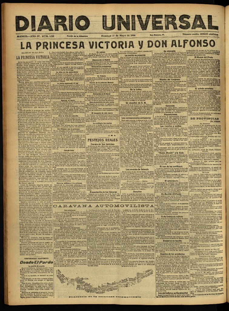 Miniatura de Diario Universal del 27 de mayo de 1906, edición de noche