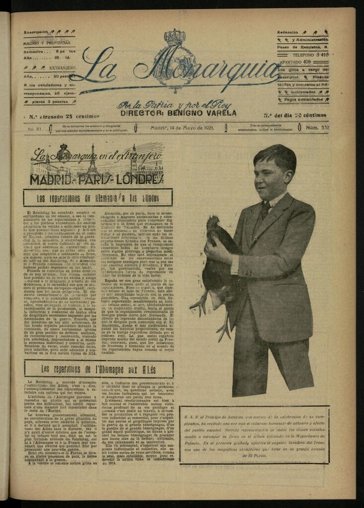 Miniatura de La Monarquía del 14 de mayo de 1921, nº 532