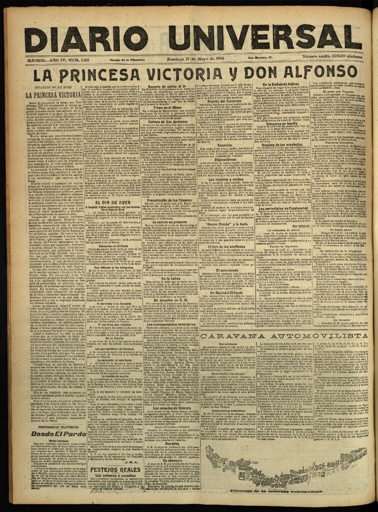 Miniatura de Diario Universal del 27 de mayo de 1906, edición de tarde