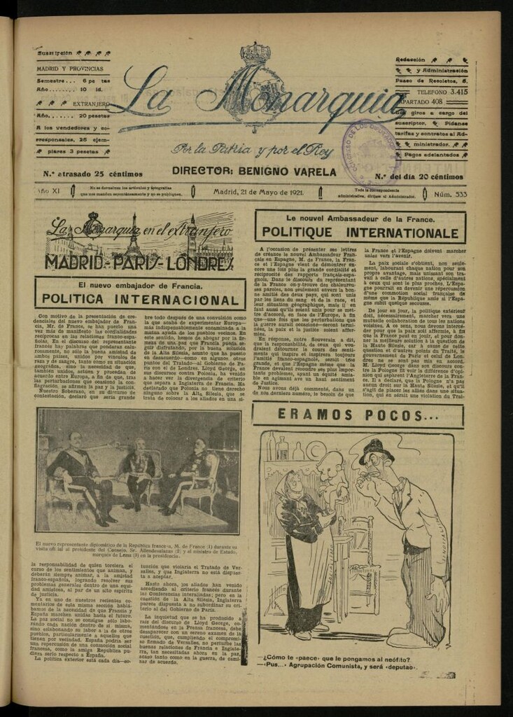 Miniatura de La Monarquía del 21 de mayo de 1921, nº 533