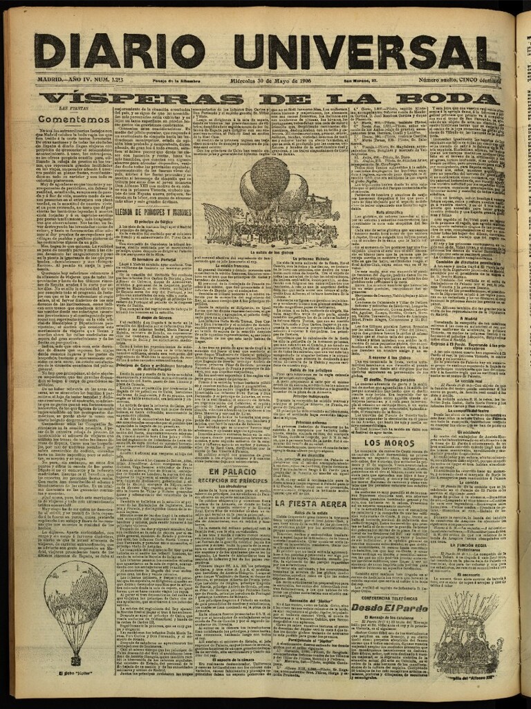 Miniatura de Diario Universal del 30 de mayo de 1906, edición de tarde