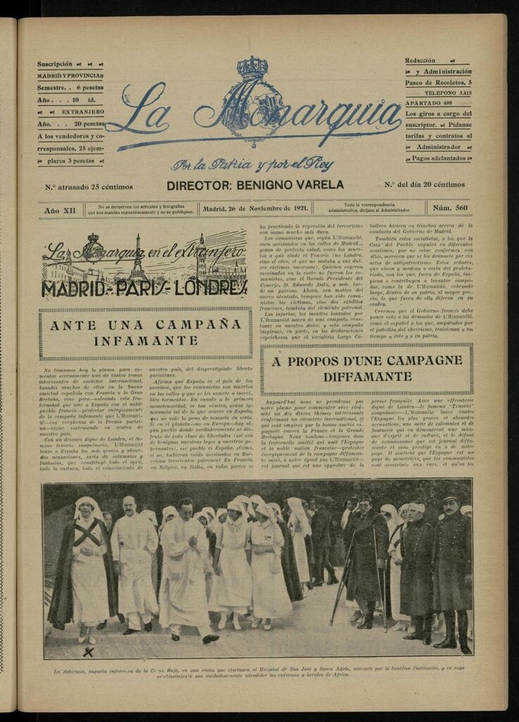 Miniatura de La Monarquía del 26 de noviembre de 1921, nº 560