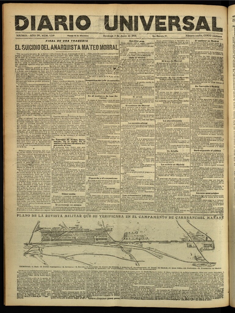 Miniatura de Diario Universal del 3 de junio de 1906, edición de tarde